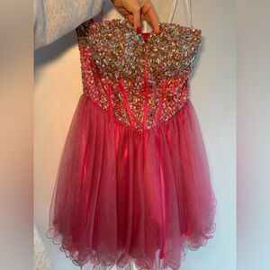 Terani Couture Vibrant Pink Dress